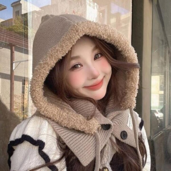 아트박스/신상오픈런 여성용 클래식 라벨 패치 바라클라바 모자