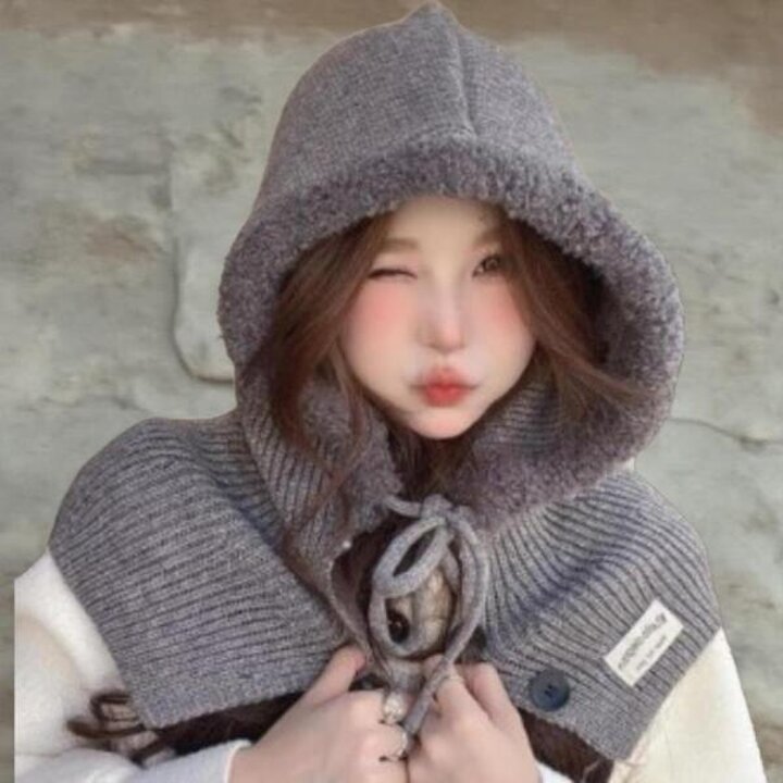 아트박스/신상오픈런 여성용 클래식 라벨 패치 바라클라바 모자