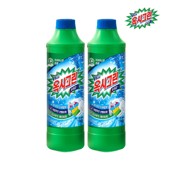 옥시크린 분말 표백제 용기 1kg x2개 산소계 가루표백제
