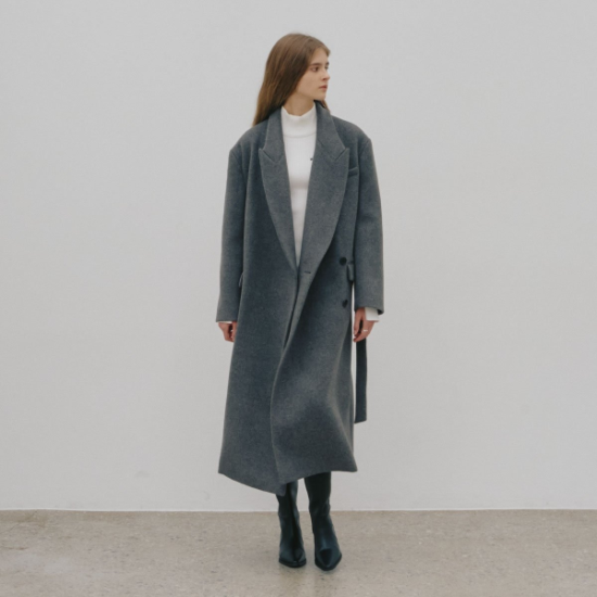 (신세계센텀점)LONDON Cashmere Double Oversized Tailored Coat Charcoal Gray
