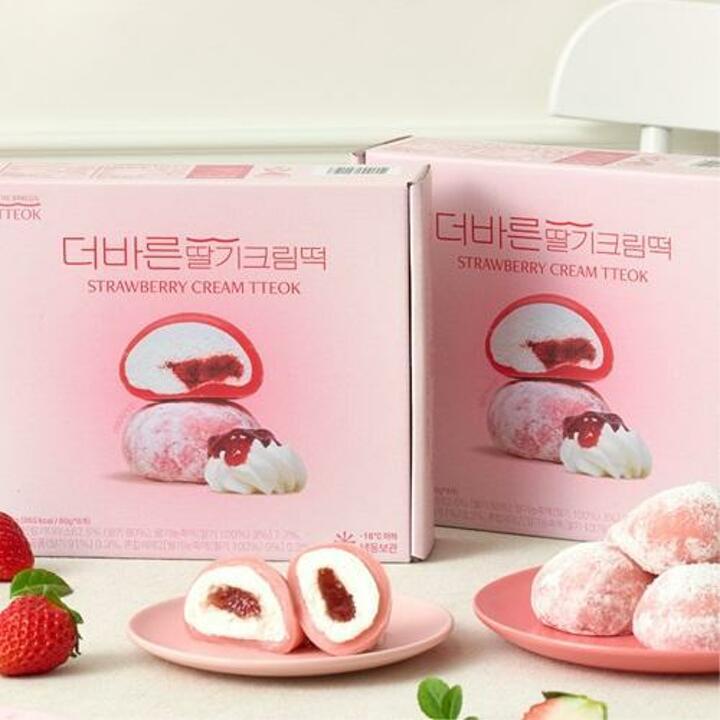 더바른 딸기크림떡 1box 개별포장 국내산 딸기모찌