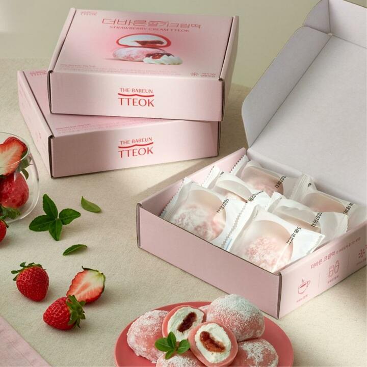 더바른 딸기크림떡 1box 개별포장 국내산 딸기모찌
