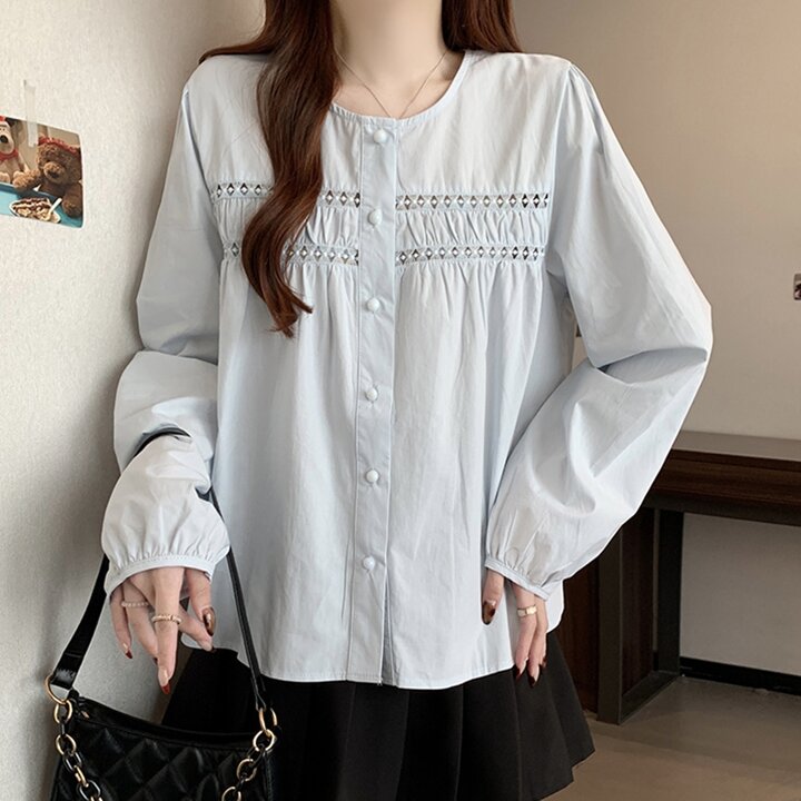 KARRA 펀칭더블라인블라우스_A5S0602