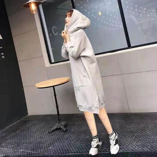 31569237-기모후드롱엣지원피스무릎기장맥시빅사이즈모자티