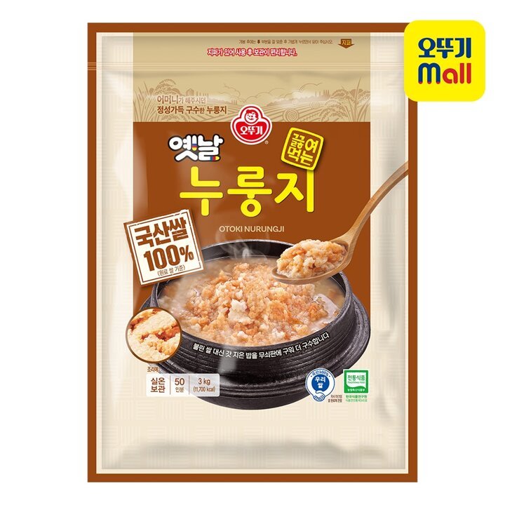[오뚜기] 옛날 구수한 끓여먹는 누룽지(국산) 3kg 1개