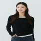 [26SS] 여성) 헨리넥 레이어드 골지 긴팔 티셔츠 AQ1WTL256-BK