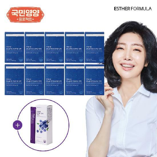 [국민영양] 여에스더 콘드로이친 뮤코다당 단백 5개월분 (1,200 mg x 30정 x 10박스) + 블루베리퓨레 1박스