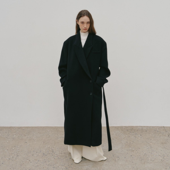 (신세계센텀점)LONDON Cashmere Double Oversized Tailored Coat Black