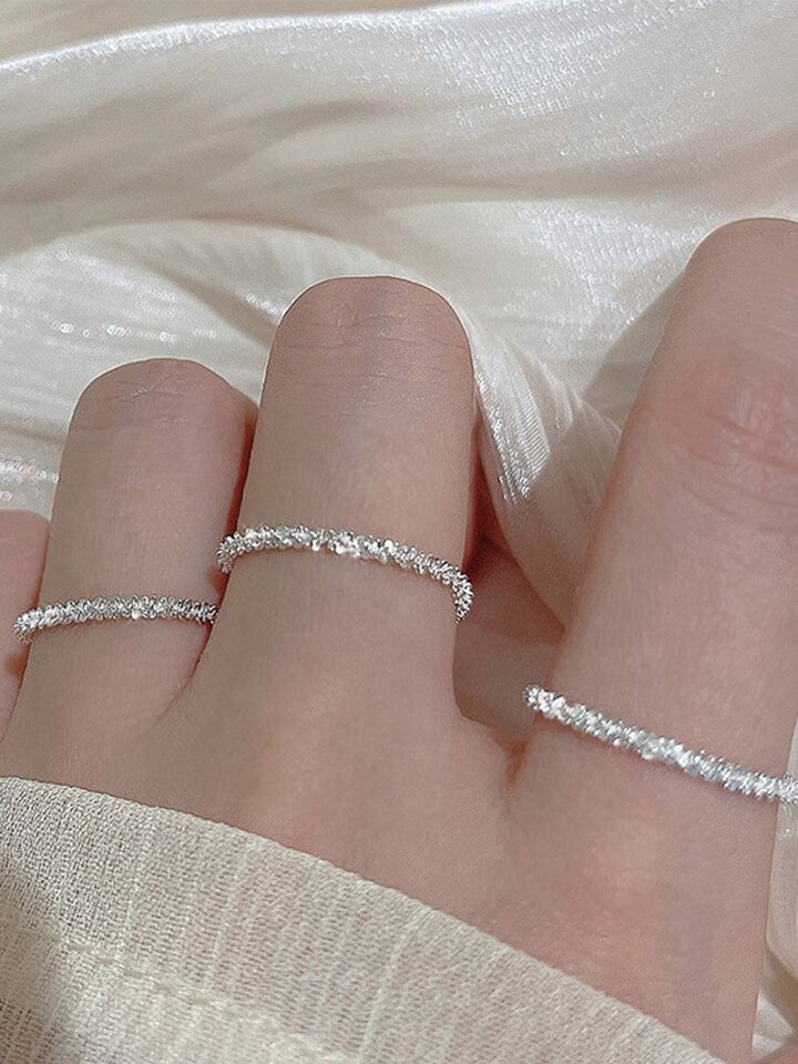 블링 실버 체인 925 은 반지