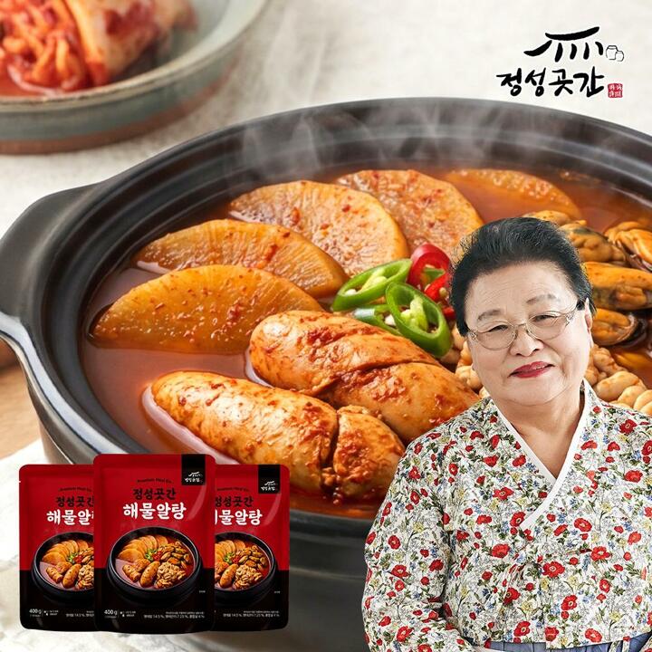 정성곳간 강순의 명인의 시원 칼칼한 정성 해물알탕 400g 3팩