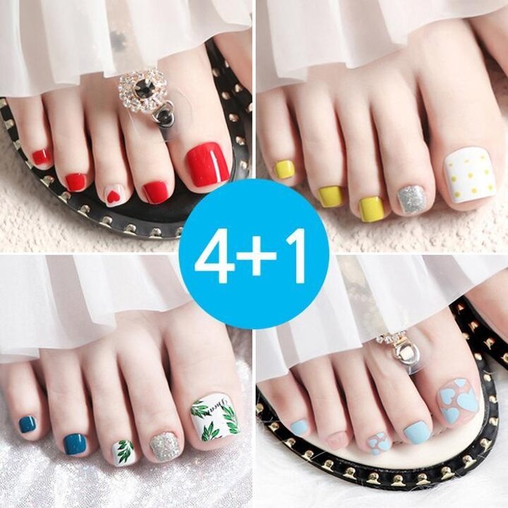 4+1패디팁패디큐어간편한패디스티거쉬운붙이는패디발젤네일아트팁