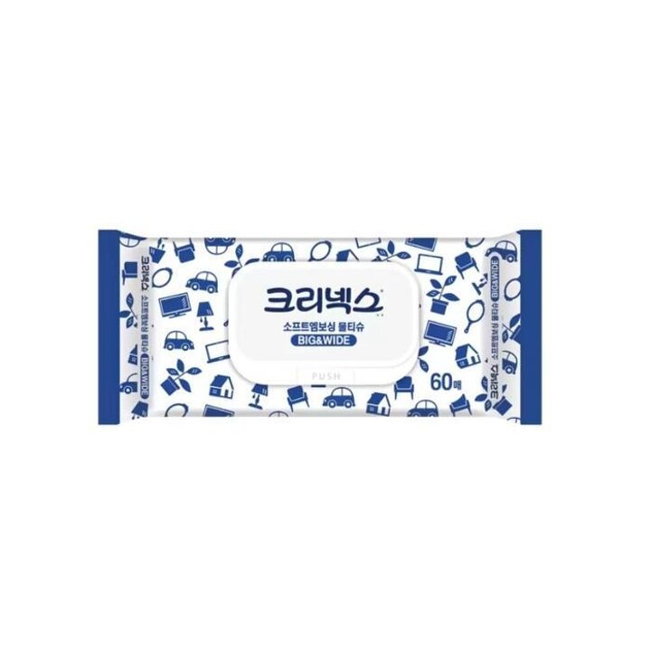 크리넥스소프트엠보싱물티슈60매x1팩
