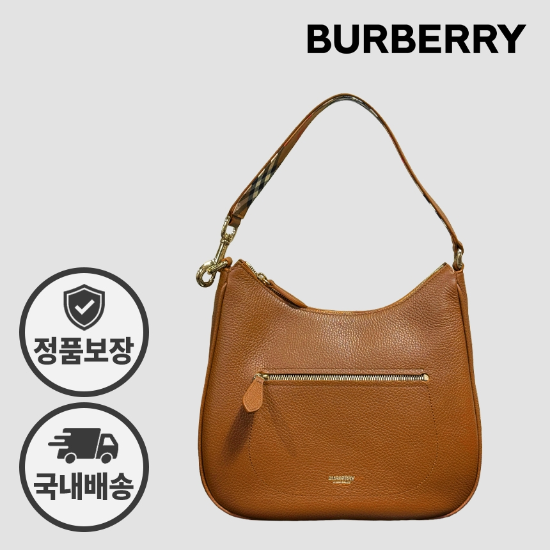 버버리 호보 숄더백 81112301 그레인 레더 타우니브라운