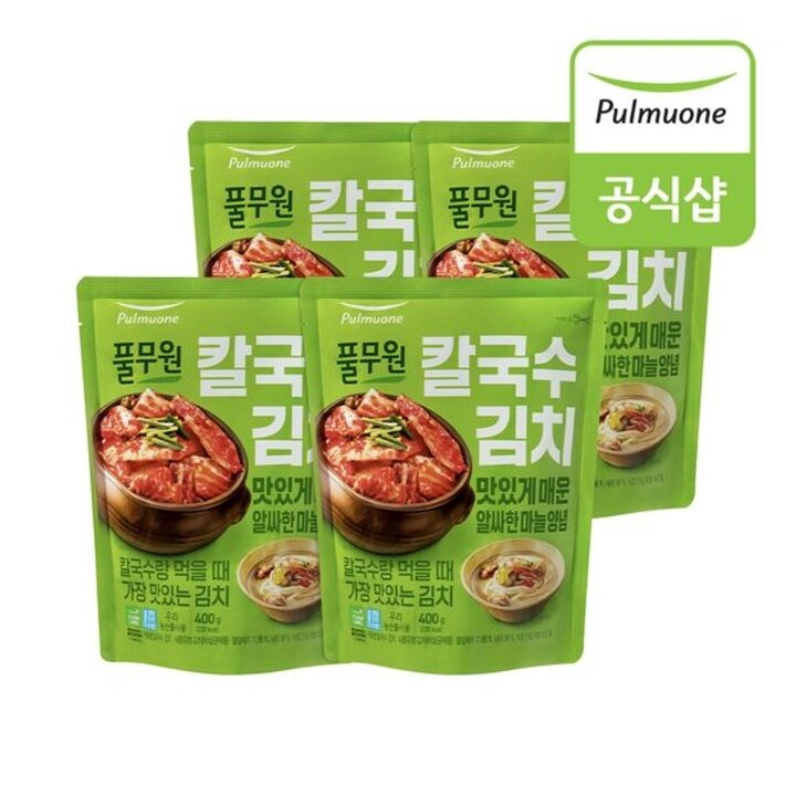 [하프클럽/풀무원] 칼국수 김치  400g  x 4개