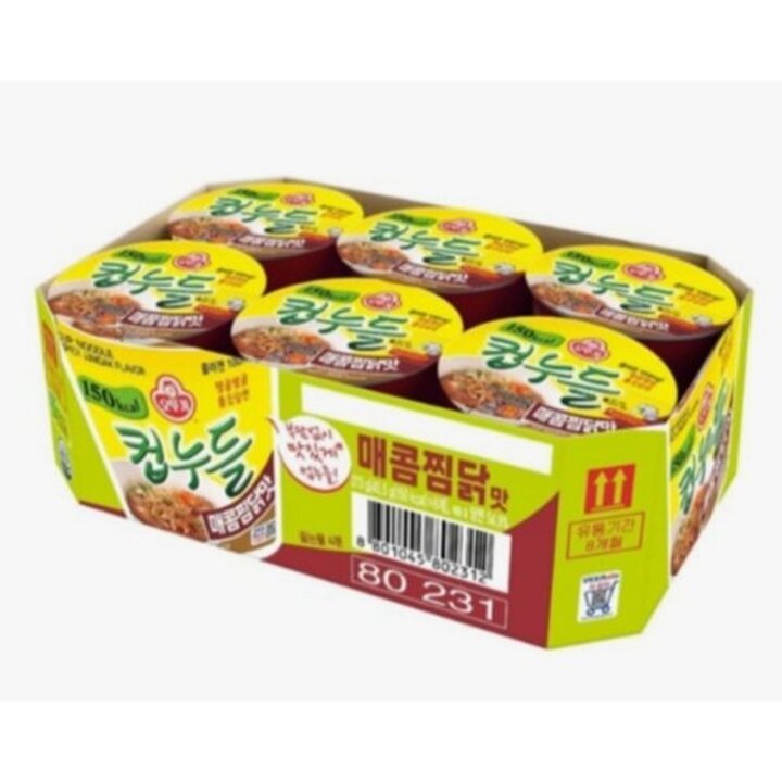 (신세계의정부점)오뚜기컵누들 매콤찜닭맛 45.5g (6개)