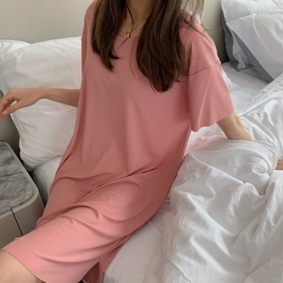 캐주얼 루즈핏 반팔 핑크 데일리 원피스 여자원피스19870276667501