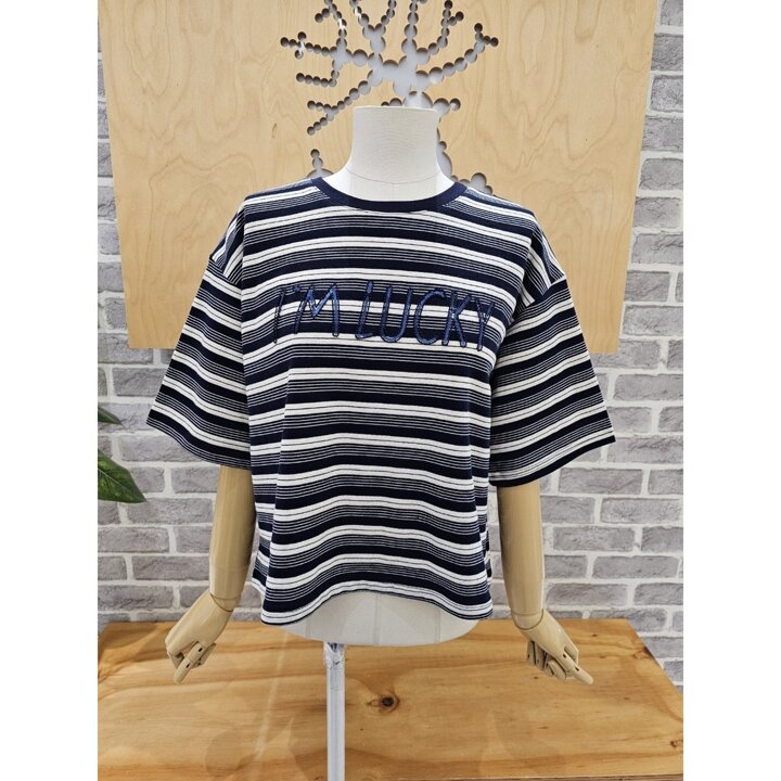 (광주신세계)스트라이프 스팽글 티셔츠 (LC31F5ST509X)