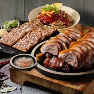 [족편세트] 황기순살 냉장족발300g 1팩+족발편육200g 1팩+비빔막국수1세트(+새우젓소스2  증정)