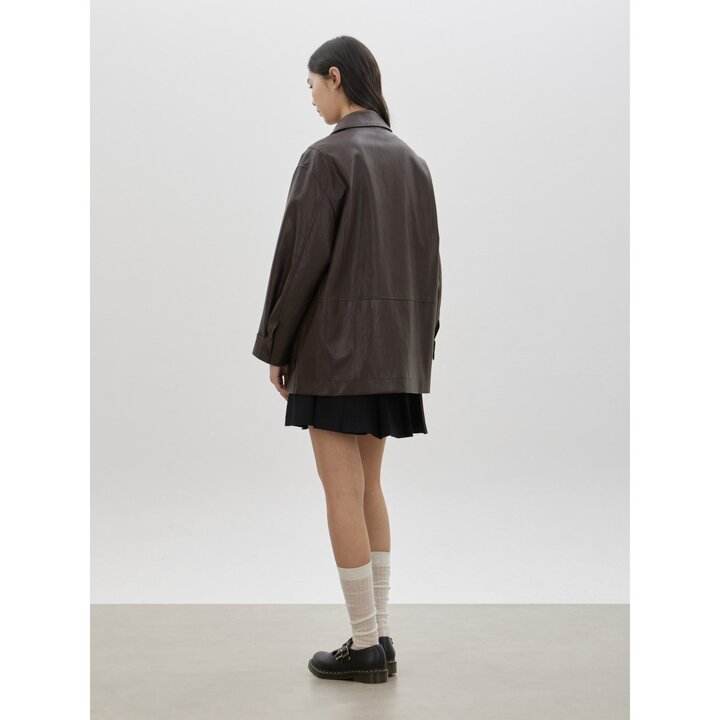 (대전신세계)페이크 레더 하프 자켓 C261PSF352