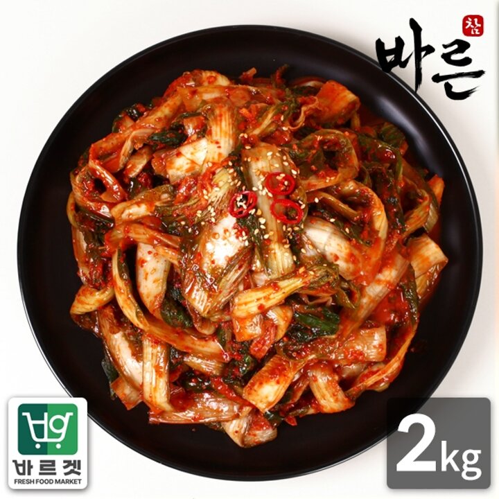 참바른김치 프리미엄 국내산 얼갈이 배추김치 2kg / 바른재료 바른위생 바르겟