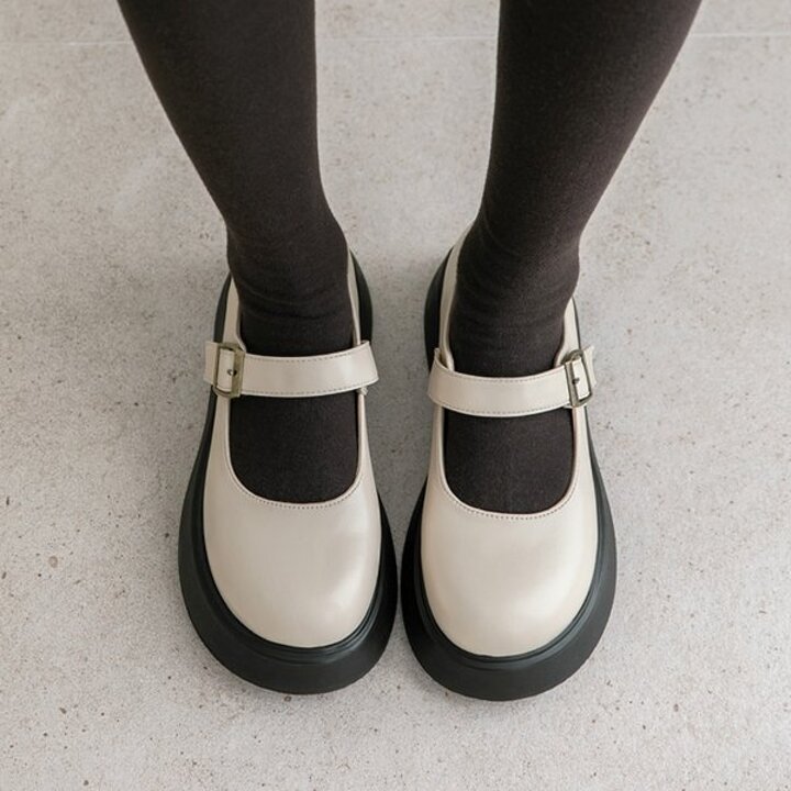 (더블경량창) 미루 벨크로 메리제인 통굽로퍼(5cm)