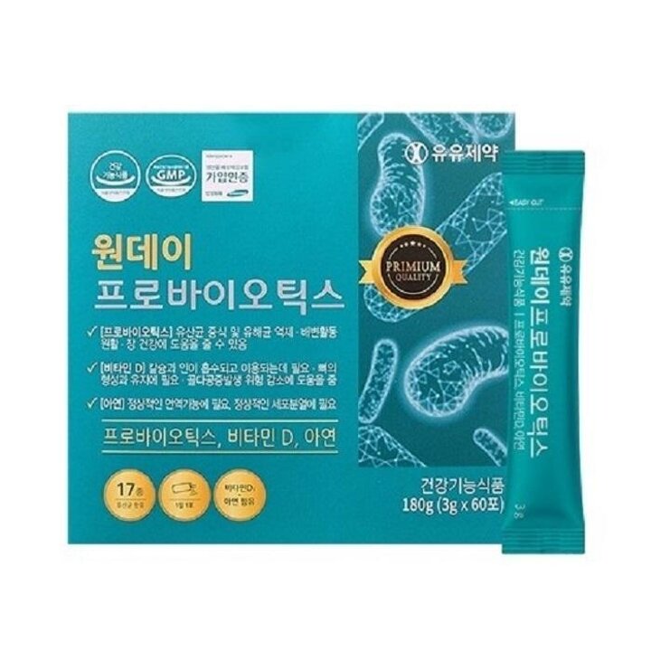 유유제약원데이프로바이오틱스180g(3x60포)1+1총2개