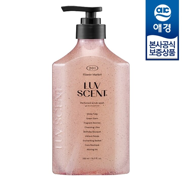 [애경] 럽센트 스크럽 바디워시 플라워마켓 화이트튤립 500ml x1개