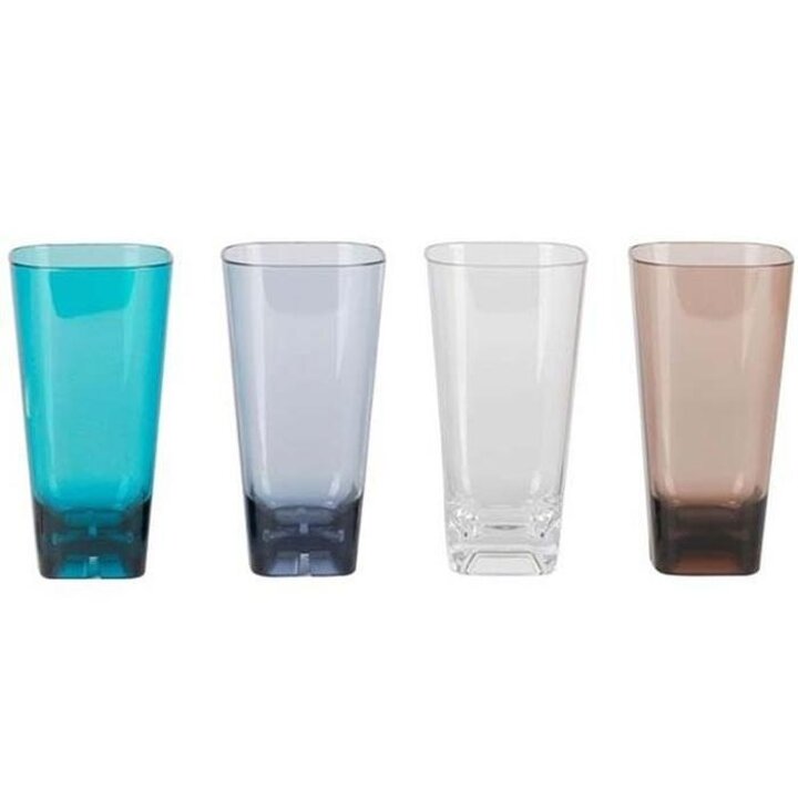 플라스틱컵맥주컵음료컵카페물컵사각4색490ml