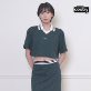 제리코스비 슬릿 크롭 카라 반팔티셔츠_1 Colors