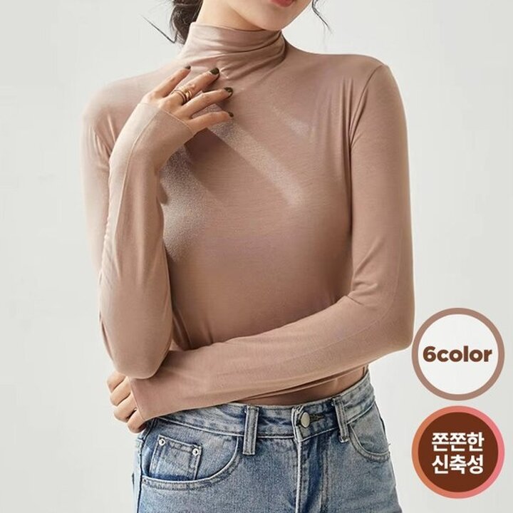 이삐다 여성 겨울 베이직 목폴라티셔츠 존쫀한 이너티 6컬러 IBDA403TW
