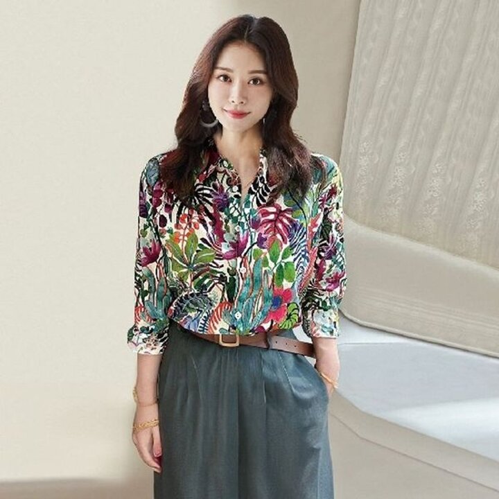 (삽)트로피컬 나염 셔츠 블라우스[34582480]