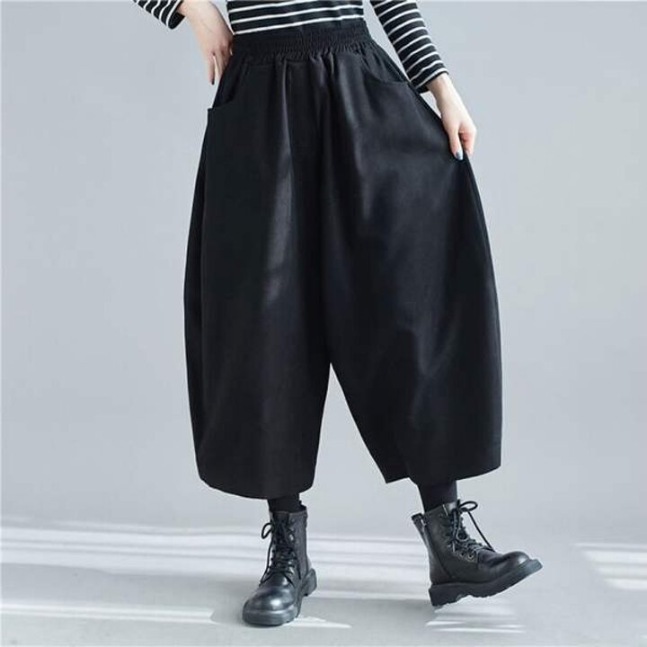 여자 가을 밴딩 통바지 와이드팬츠 코듀로이 배기바지