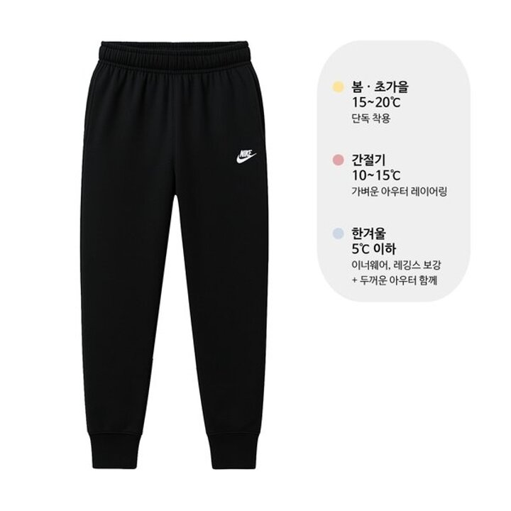 나이키 남성 남자 NSW 클럽 조거 팬츠 트레이닝 츄리닝 바지 블랙 BV2679-010
