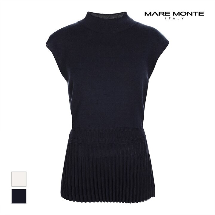 [마레몬떼] 밑단 플리츠 민소매 롱니트_M219MKT58P0