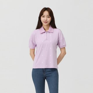 [PAT] 우븐배색 볼륨소매 티셔츠_QK45131