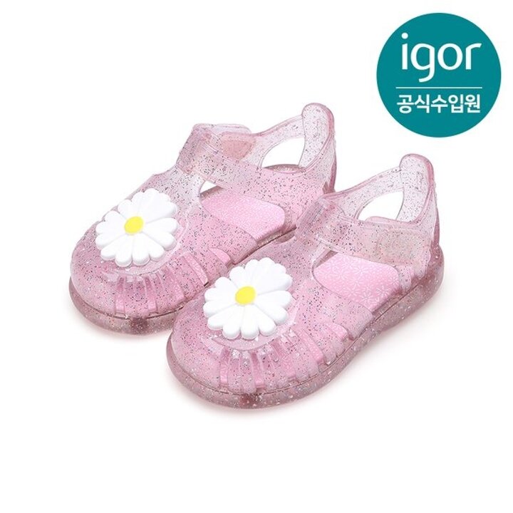 (신세계하남점)[IGOR] 이고르 토비 글로스 플라워 젤리슈즈 핑크 키즈샌들 여름샌들 유아샌들 아동샌들