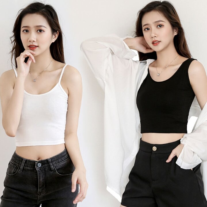 여름 여자 러닝 이너 끈 무지 크롭 나시 티 SDW-TS5-SURD061
