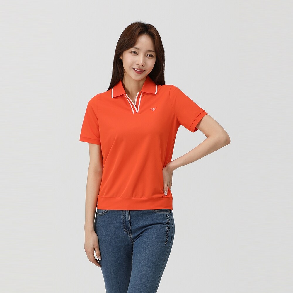 [PAT] 배색 디테일 루즈핏 티셔츠_QK45232