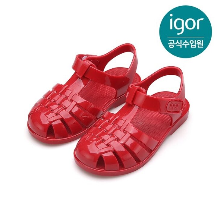 (신세계센텀점)[IGOR] 이고르 클라시카 젤리슈즈 글로스 레드 여아젤리슈즈 남아젤리슈즈 키즈여름샌들