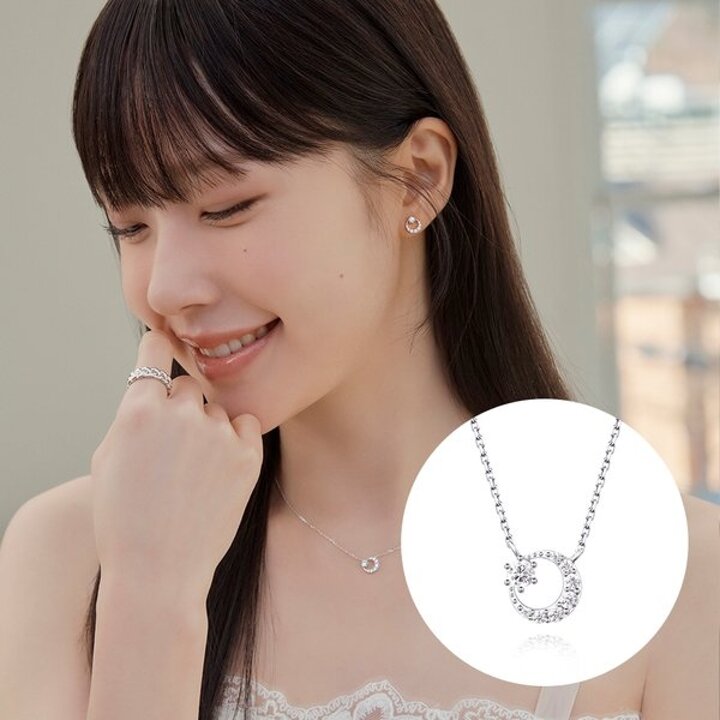 [채원빈 착용/스톤헨지] 달 실버 목걸이 SA26A51T