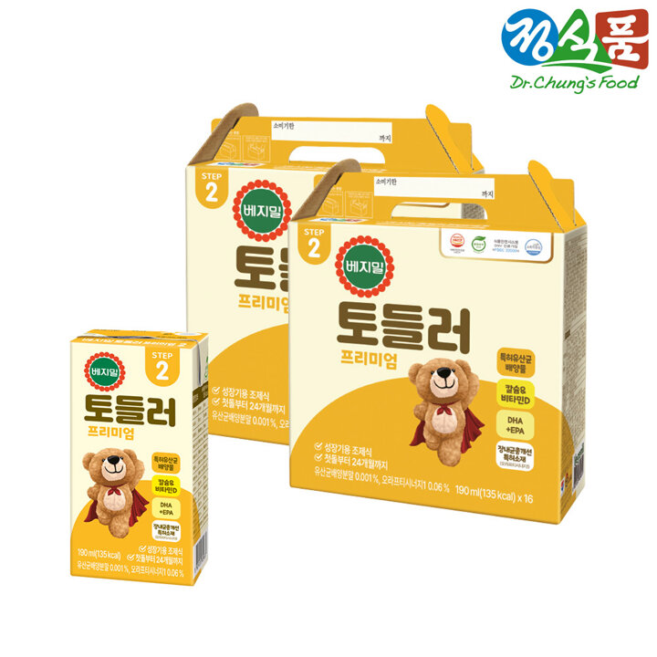 베지밀 토들러 프리미엄 2단계 190mlx16팩x2박스 (32팩)