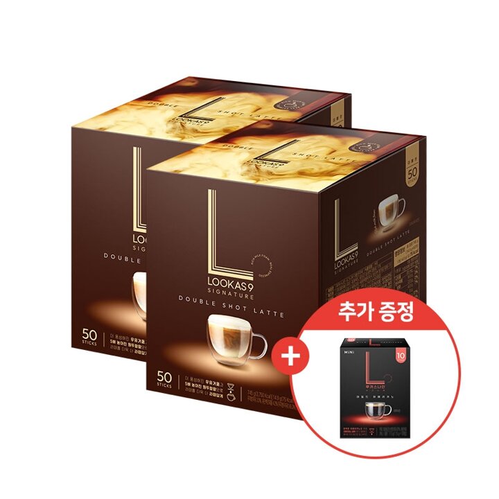 [혼합구성]루카스나인 시그니처 더블샷라떼 50T x 2개 + 쁘띠 마일드 아메리카노 10T
