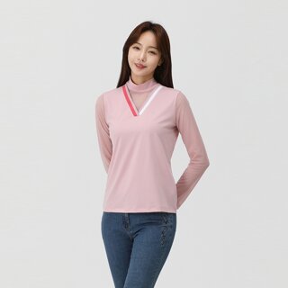 [PAT] 메쉬배색 목크넥 티셔츠_1K45432