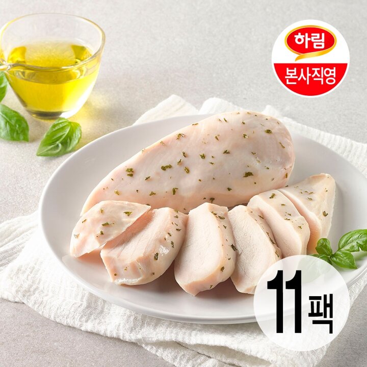 하림ㅣ하림이닭 닭가슴살 바질올리브 115g 11팩
