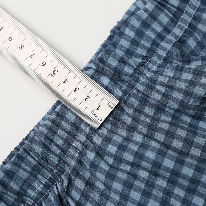 남성 체크 잠옷바지 여름 홈웨어 밴딩 주머니 파자마 팬츠 사계절 실내복
