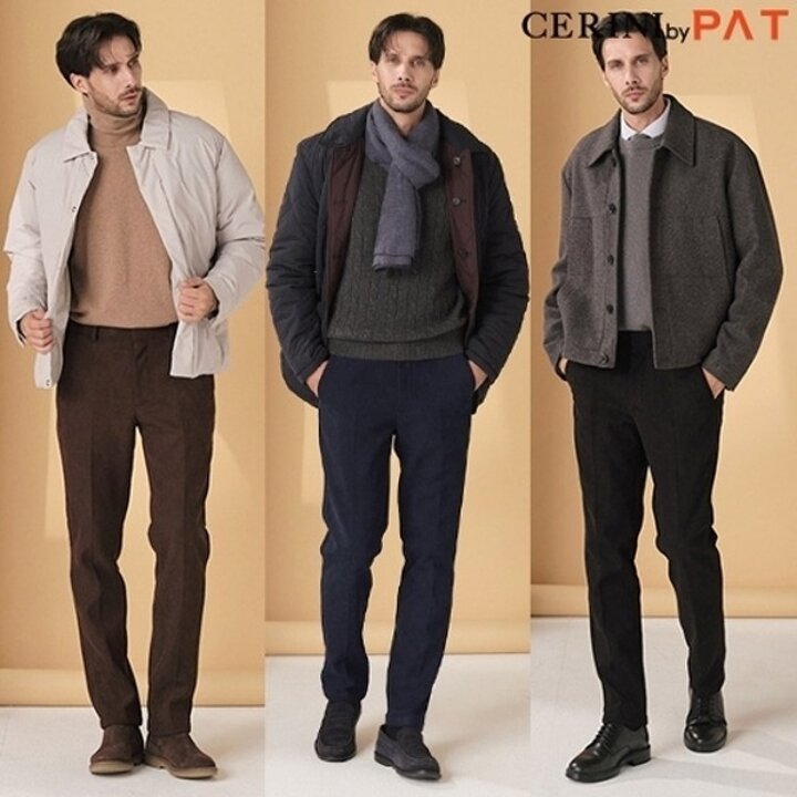 [CERINI by PAT] 남성 코듀로이 기모 본딩 릴렉스 팬츠 3종 세트 25w23763999587908
