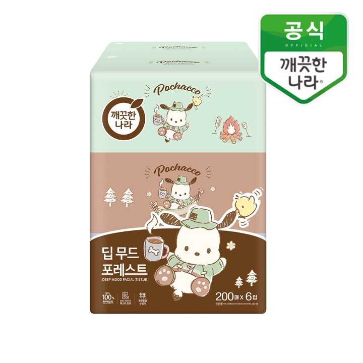 깨끗한나라 딥무드 포레스트 200매 6입