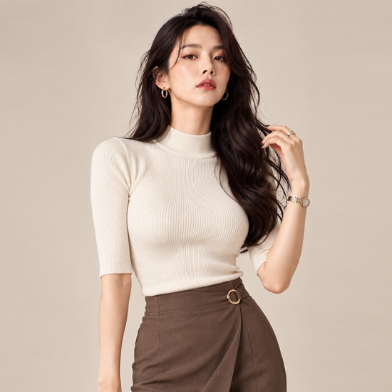 금찌 모드 터틀 반팔 니트티 ST4332T R