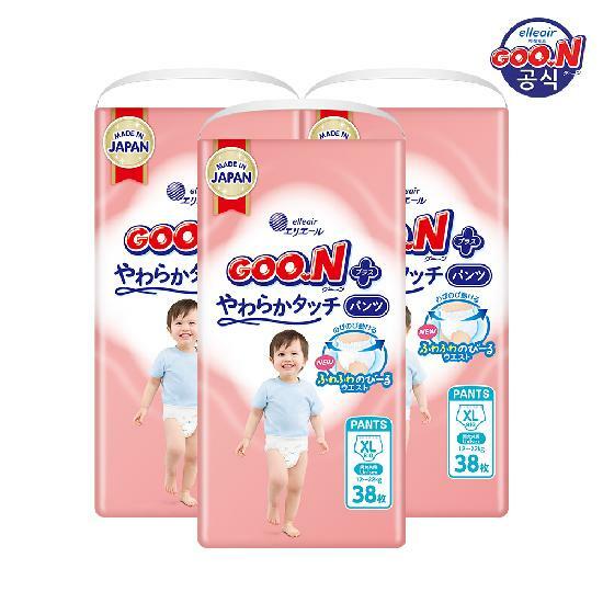 군 기저귀 ★메가위크 비밀쿠폰★ 플러스 소프트터치 팬티 특대형(XL) 38P x 3팩