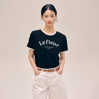 나이스클랍 배색 레터링 티셔츠 N252OWT548